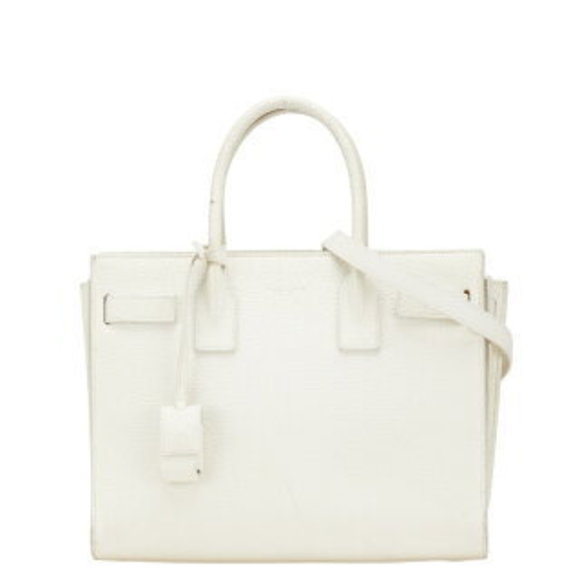 Saint Laurent Sac Jour Shoulder Bag white leather - Picture 1 of 8